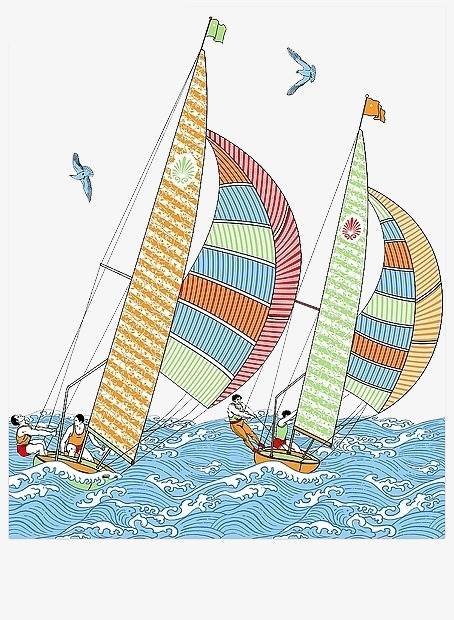 帆船卡通图片