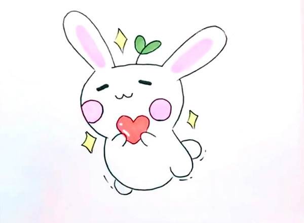 卡通小兔子画画