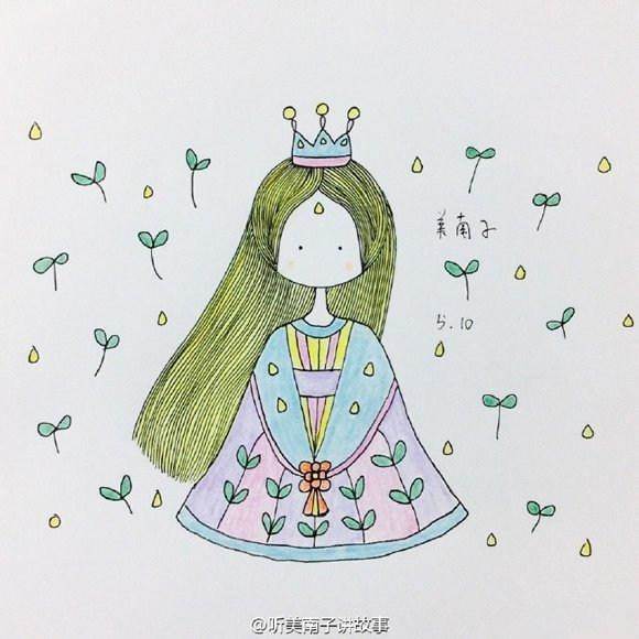 长发女孩的画