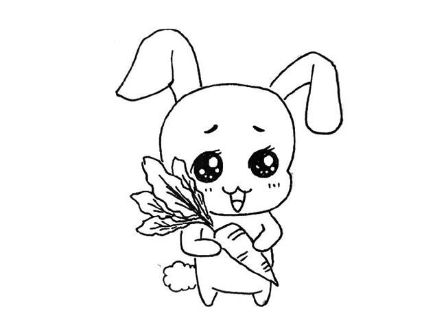 卡通小兔子画画