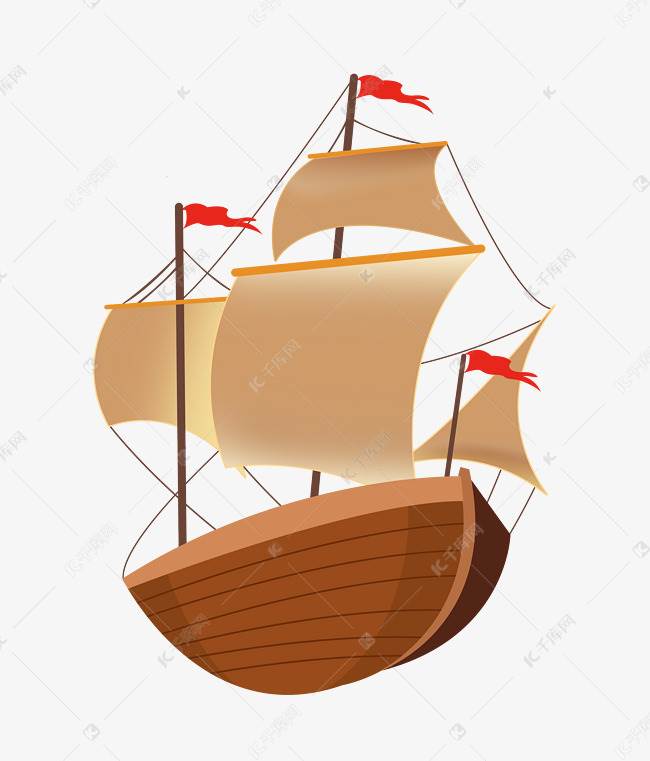 帆船卡通图片