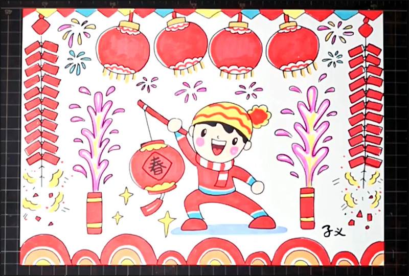 春节简笔画