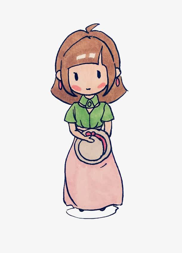 小女孩简笔画