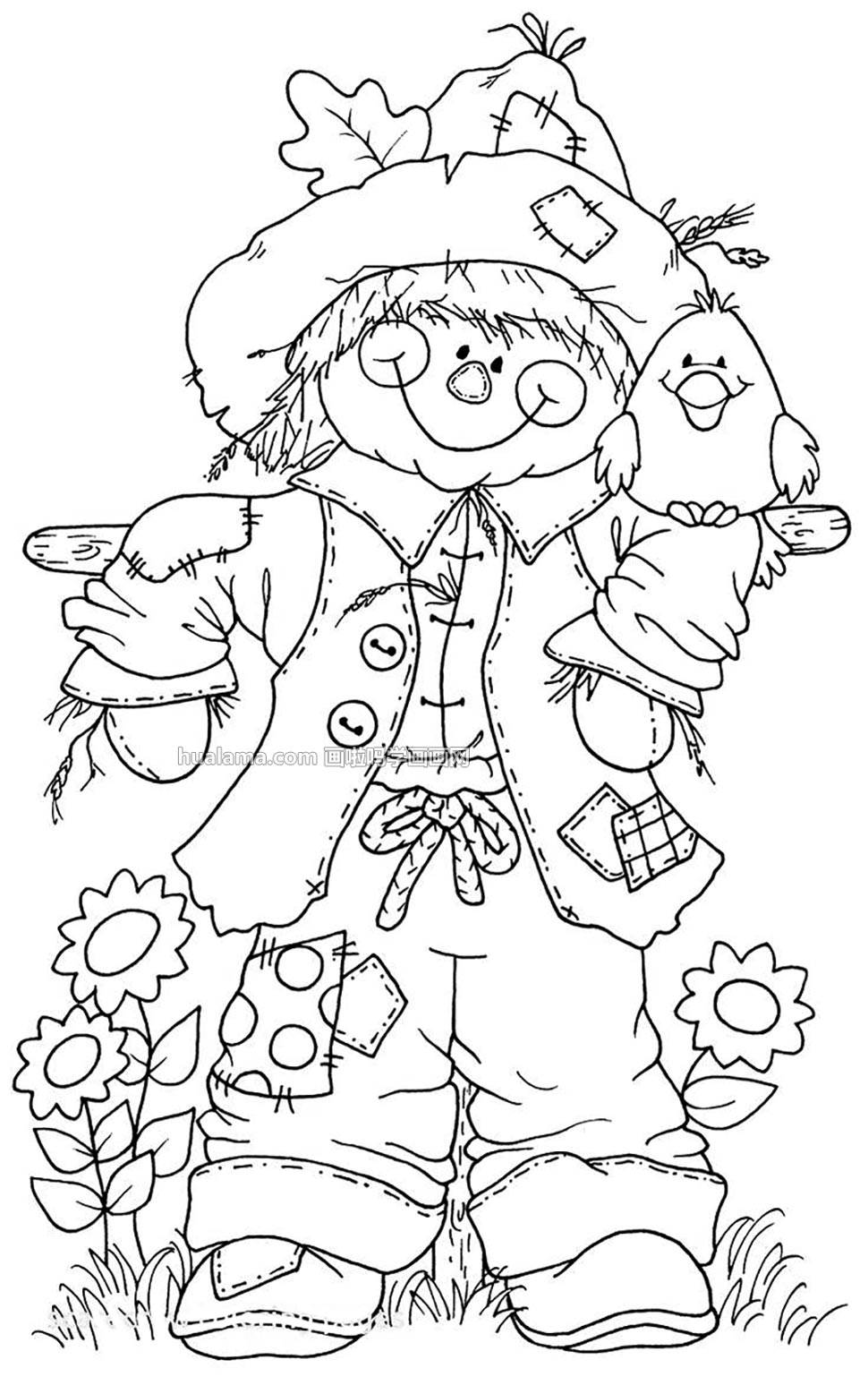 稻草人简笔画