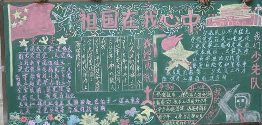 小学生爱国黑板报