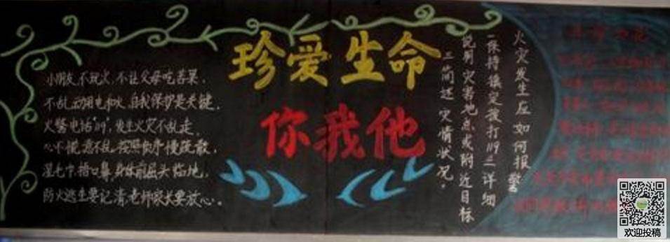 关爱生命黑板报