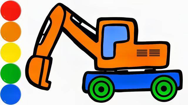 挖掘机简笔画