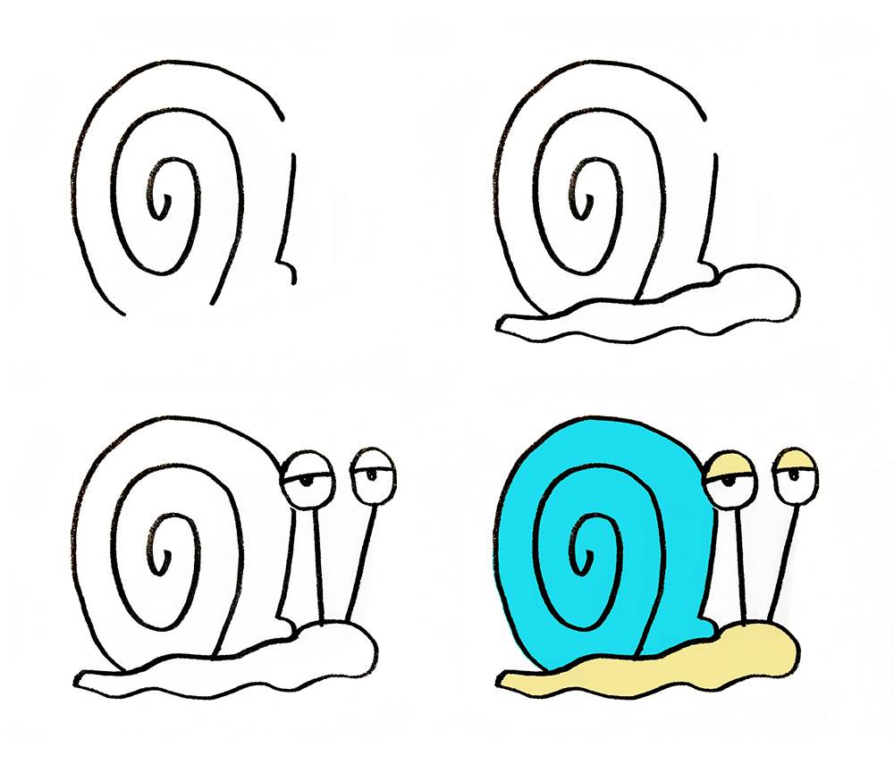 蜗牛简笔画