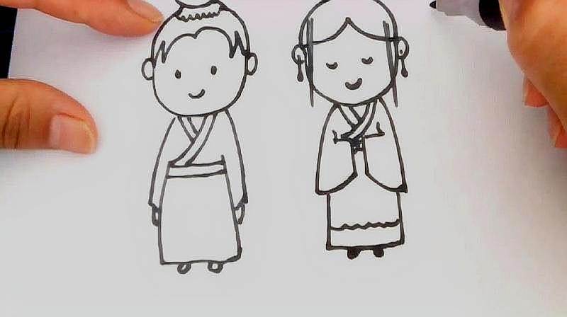 牛郎织女简笔画