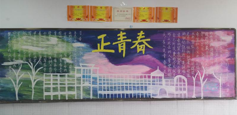 传递青春正能量黑板报