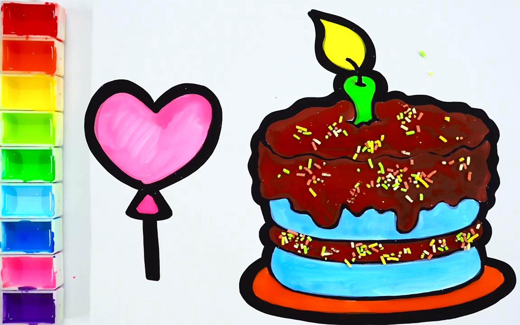 头球世界杯蛋糕装饰简笔画