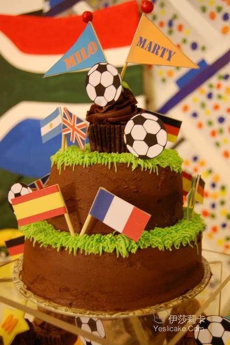 今晚世界杯蛋糕简笔画主题