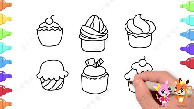 头球世界杯蛋糕装饰简笔画