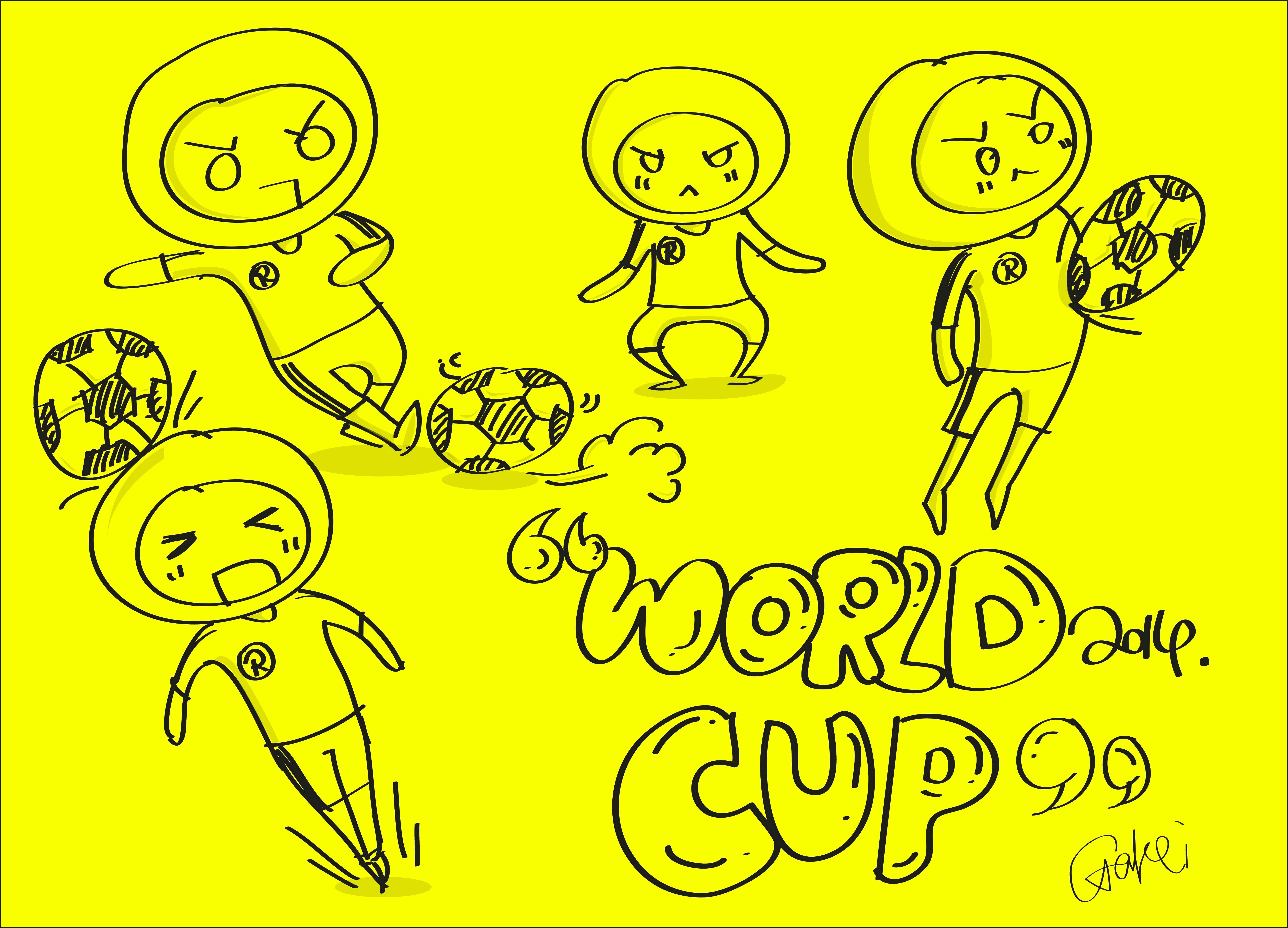 世界杯的球赛怎么画简笔画