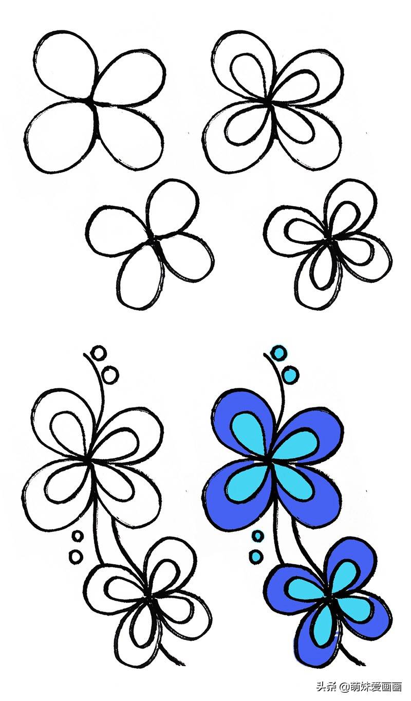 世界杯彩绘花朵简笔画