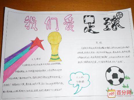 畅想未来世界杯简笔画手抄报