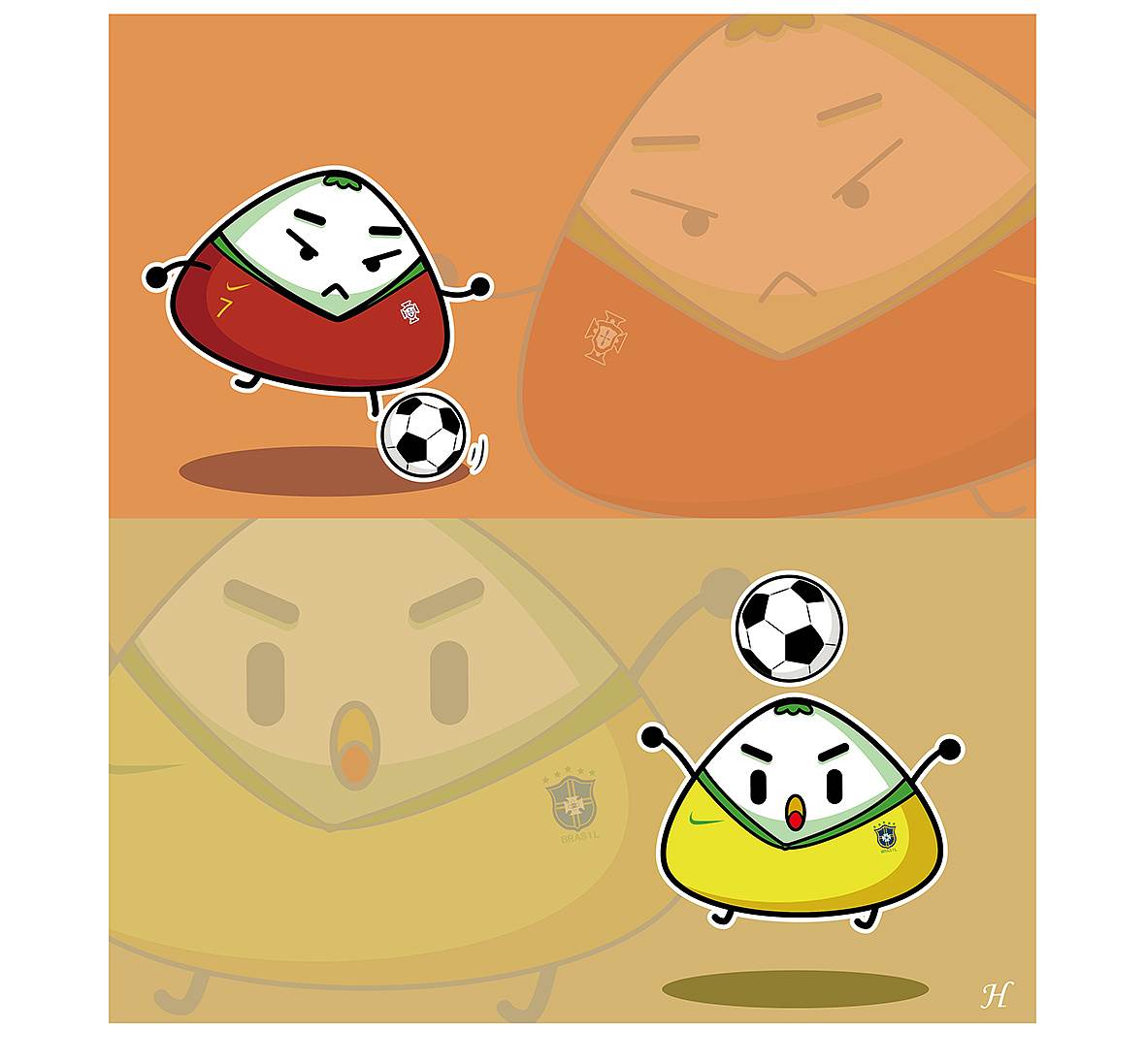 世界杯主题画简笔画绘画