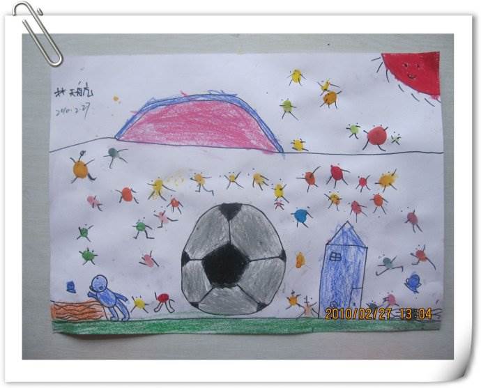 小小世界杯手简笔画足球