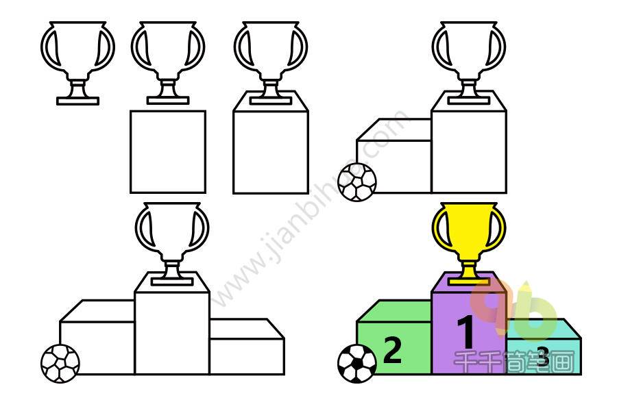 小小世界杯手简笔画足球