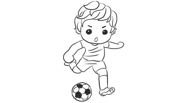 欢乐大世界杯足球简笔画