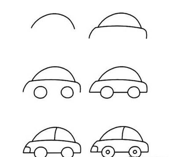 汽车探索世界杯简笔画图片