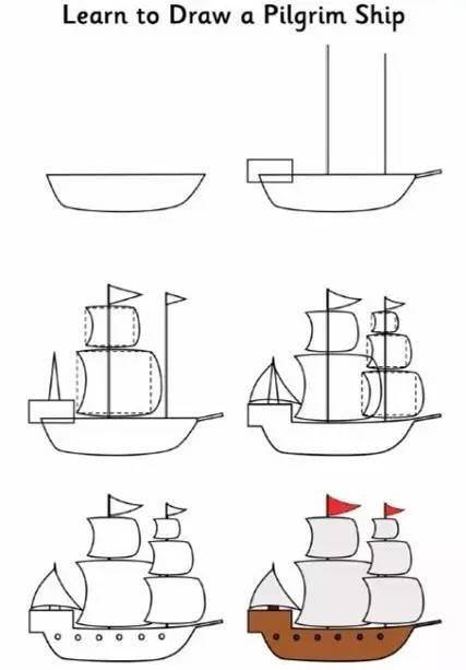 海盗战舰世界杯简笔画大全
