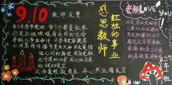感恩教师黑板报