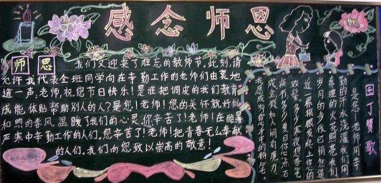 感恩教师黑板报