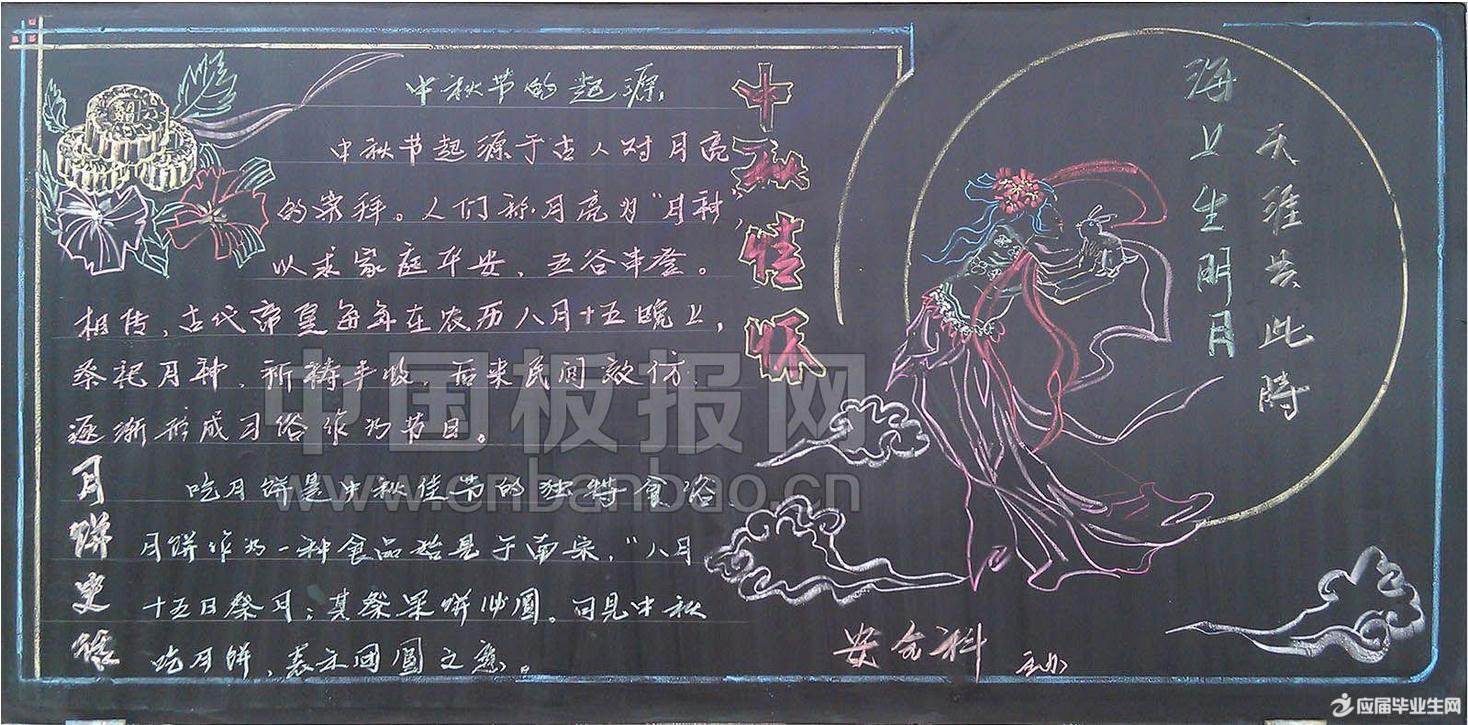中秋节黑板报图片