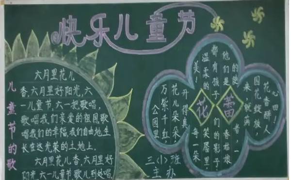 庆六一黑板报