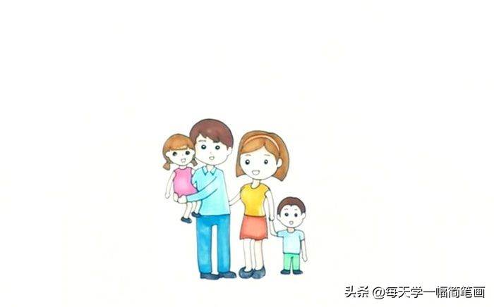 一家四口简笔画
