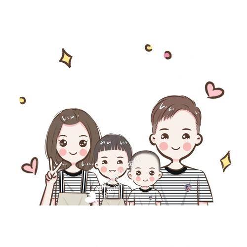 一家四口简笔画