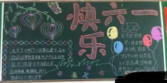 庆六一黑板报