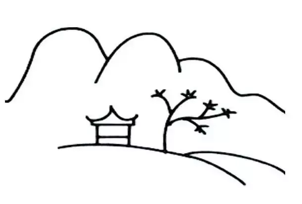 山水画简笔画
