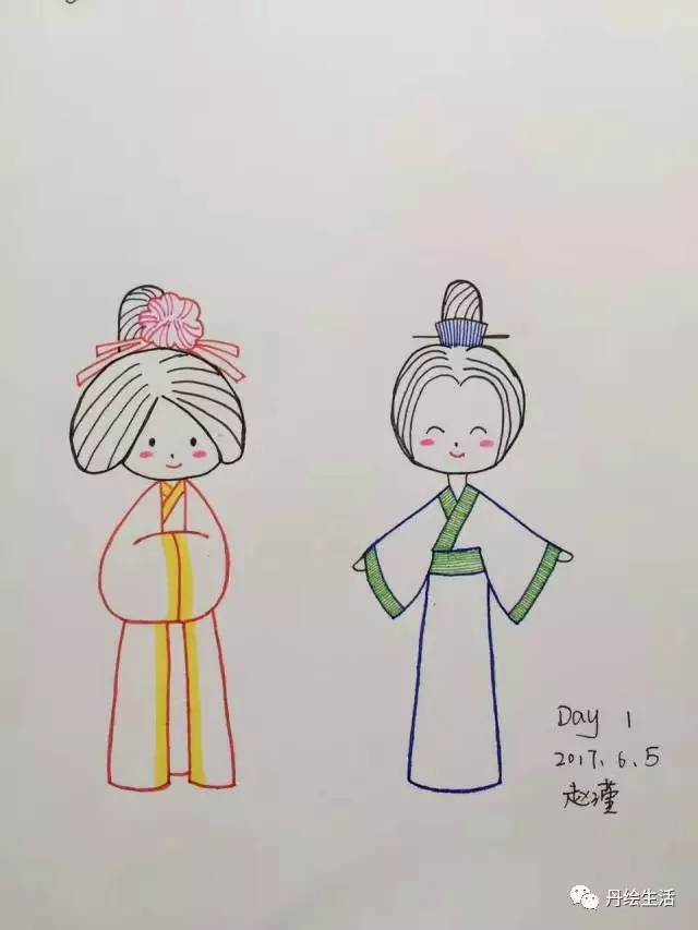 古风人物简笔画
