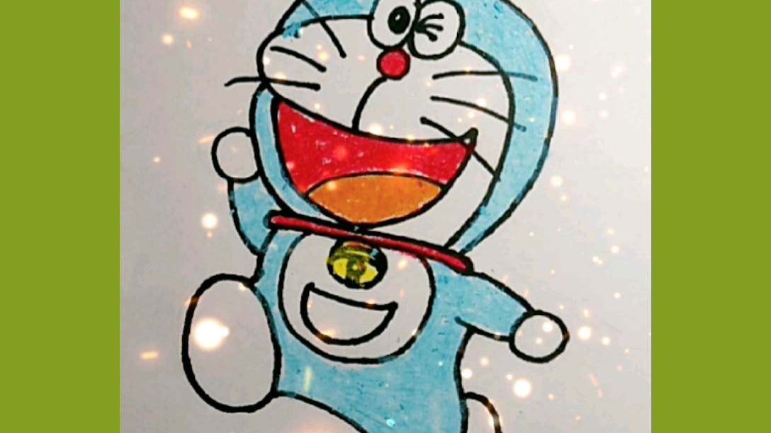 哆啦a梦简笔画带颜色