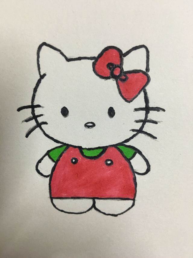 kitty猫简笔画