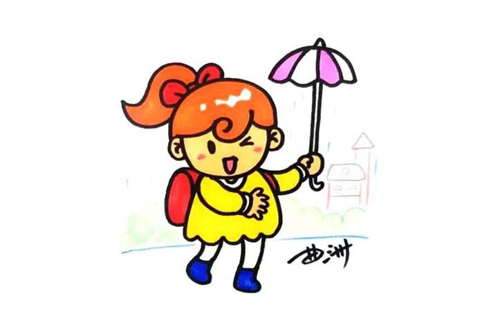 小女孩简笔画漂亮可爱