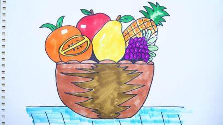 水果篮简笔画