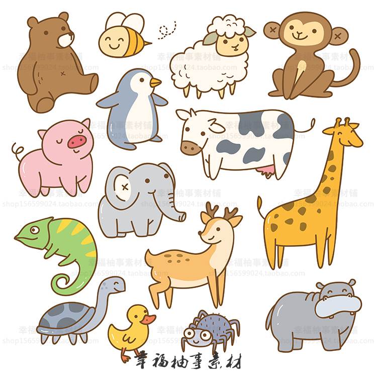 野生动物简笔画大全