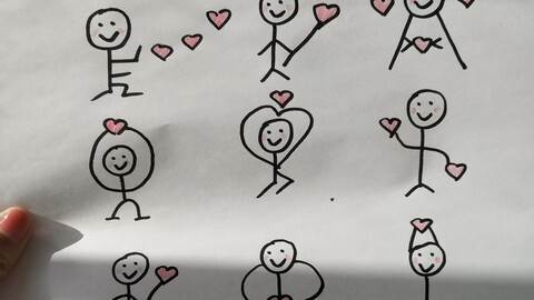 小人简笔画一男一女