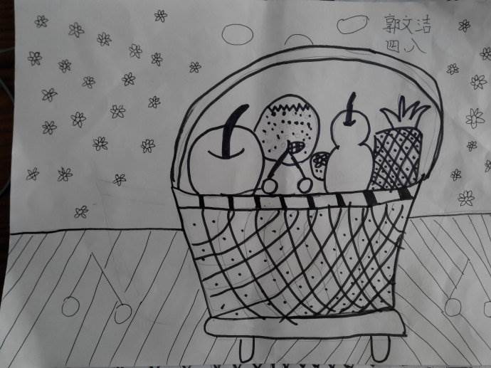 水果篮简笔画