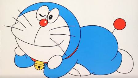 哆啦a梦简笔画带颜色