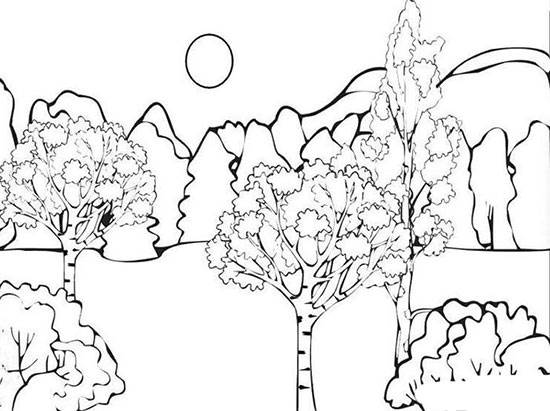 秋天的景色简笔画