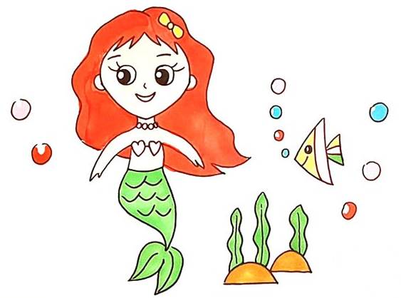 美人鱼图片简笔画