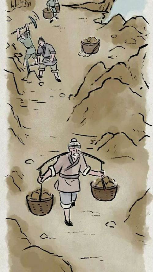 愚公移山简笔画