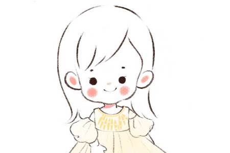小女孩简笔画漂亮可爱