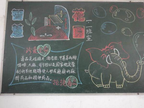 禁毒教育黑板报