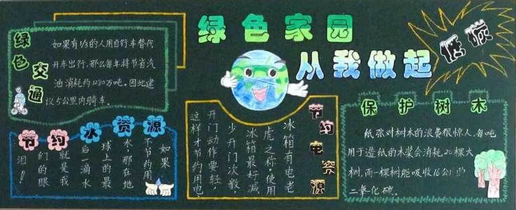 低碳环保黑板报
