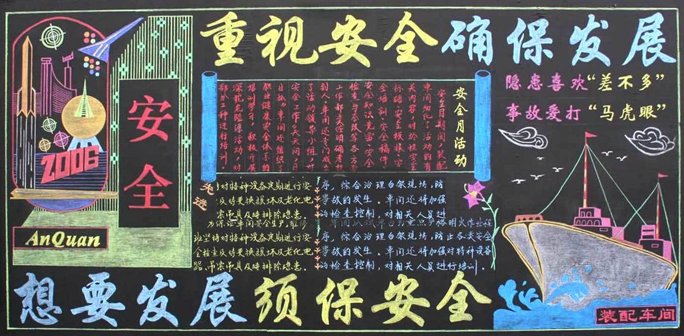安全黑板报版面设计图